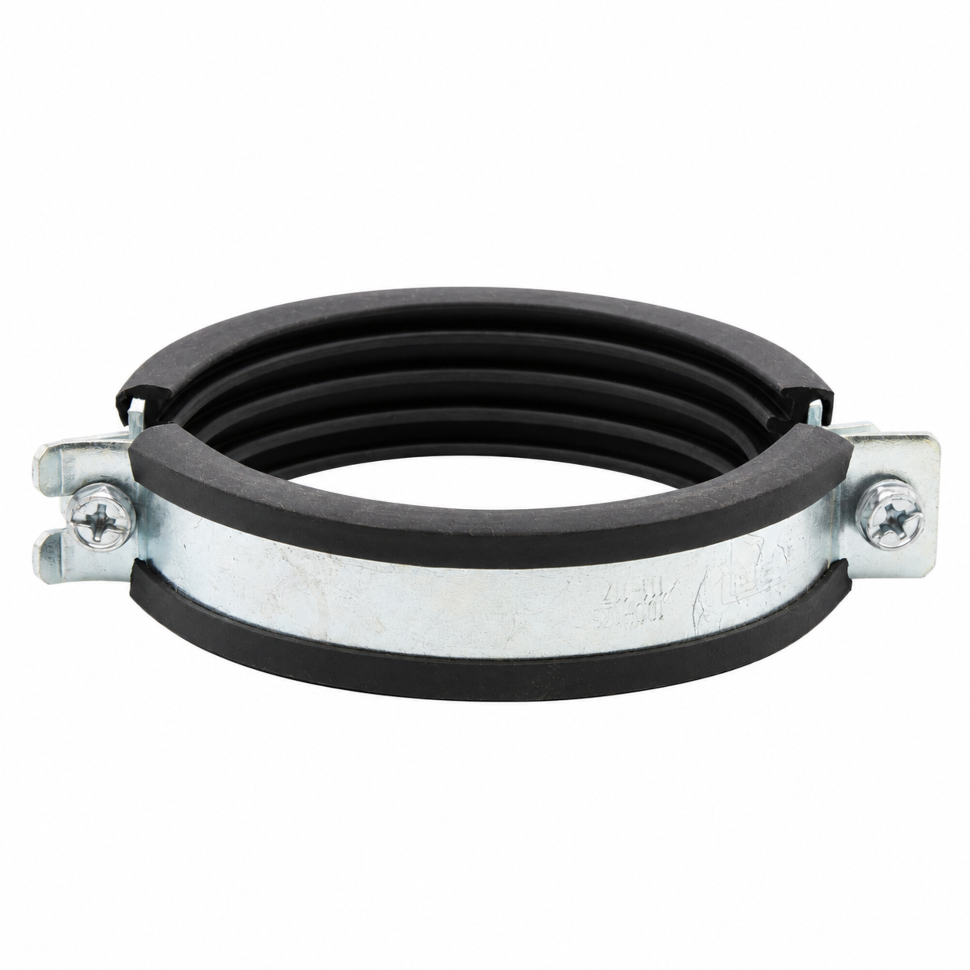 Zweiteilige Rohrschelle 100–105 mm mit Elastomereinlage, Stahl verzinkt