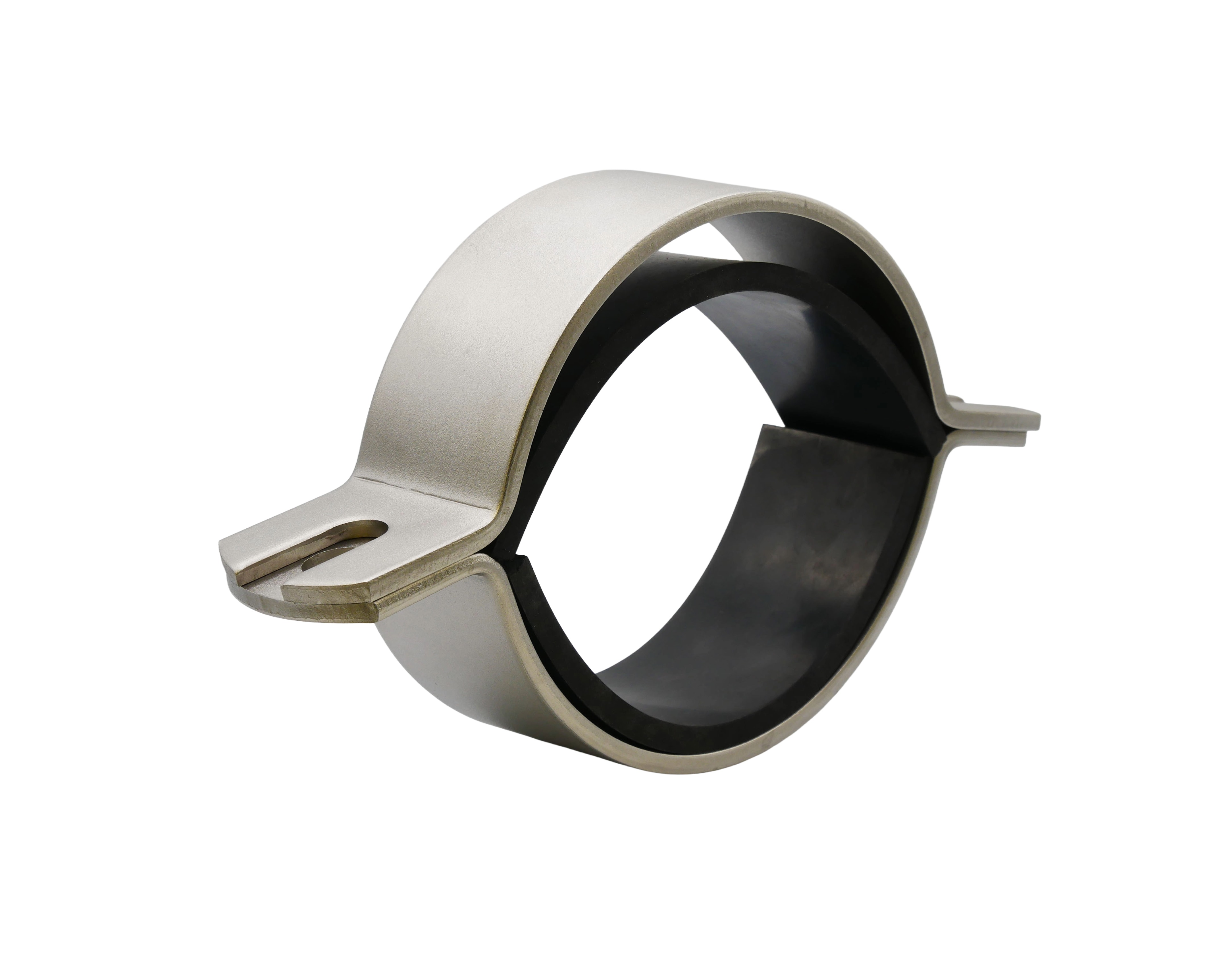 Rohrschelle DN150 V4A/W5 10° geneigt | Ø 160 mm | Paar + 2 EPDM-Einlagen