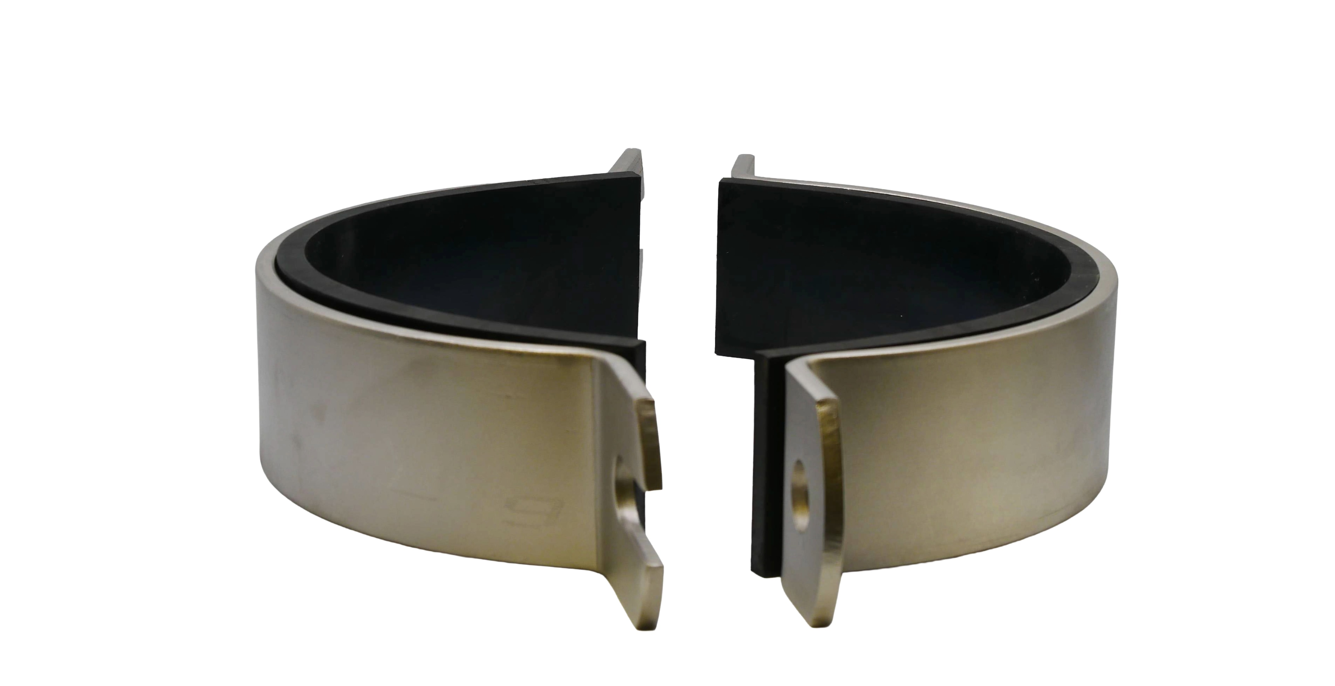 Rohrschelle DN200 V4A/W5 10° geneigt | Rohr Ø 210 mm | Paar + 2 Einlagen EPDM